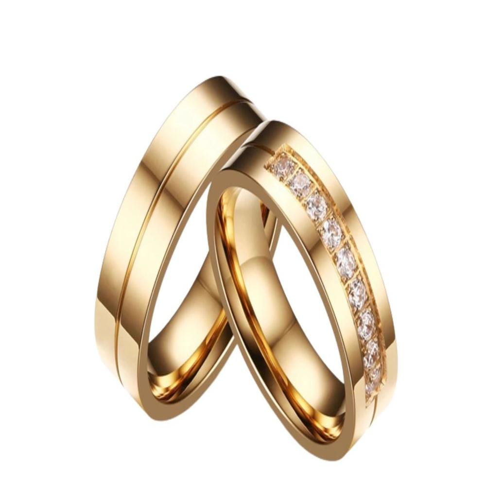 Anillos de Matrimonio Alianzas Diamond Dream Bañado Oro 18K Aro