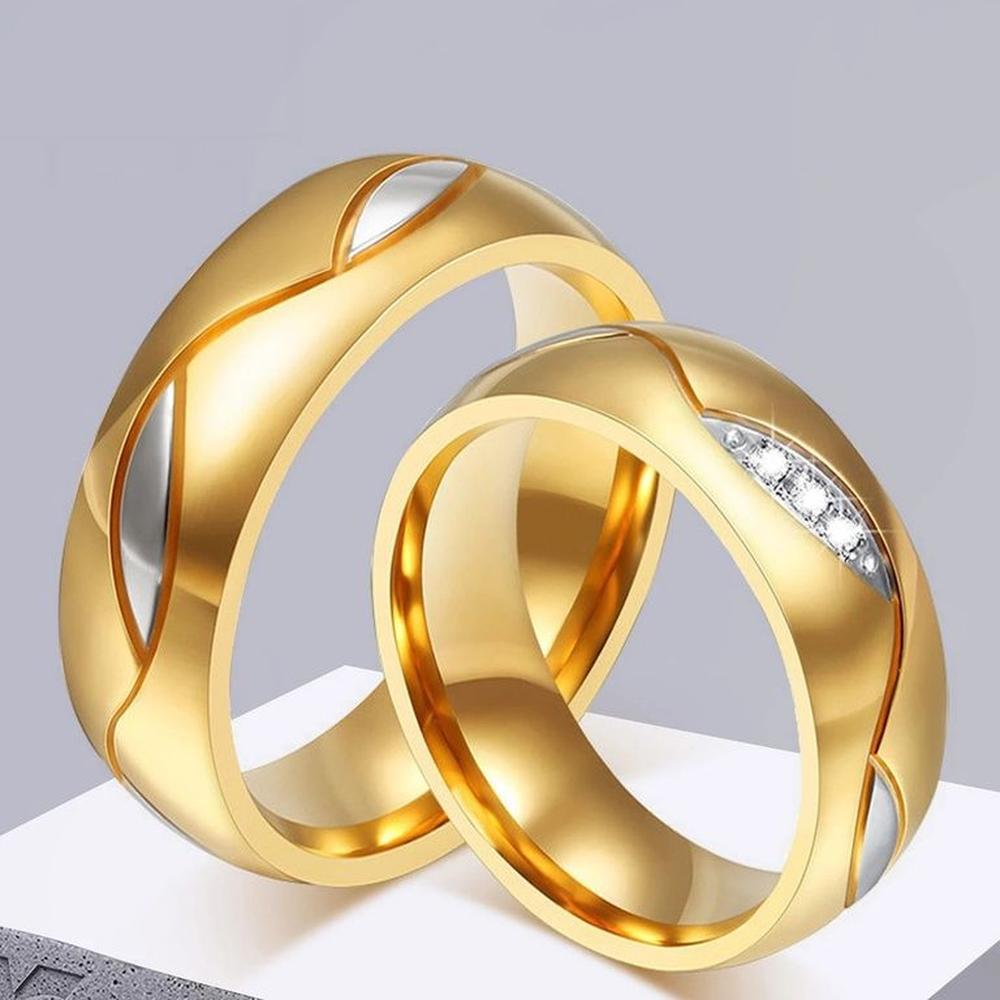 Anillo Matrimonio Alianzas Forever Mujer Bañado Oro 18K Novia Genieka