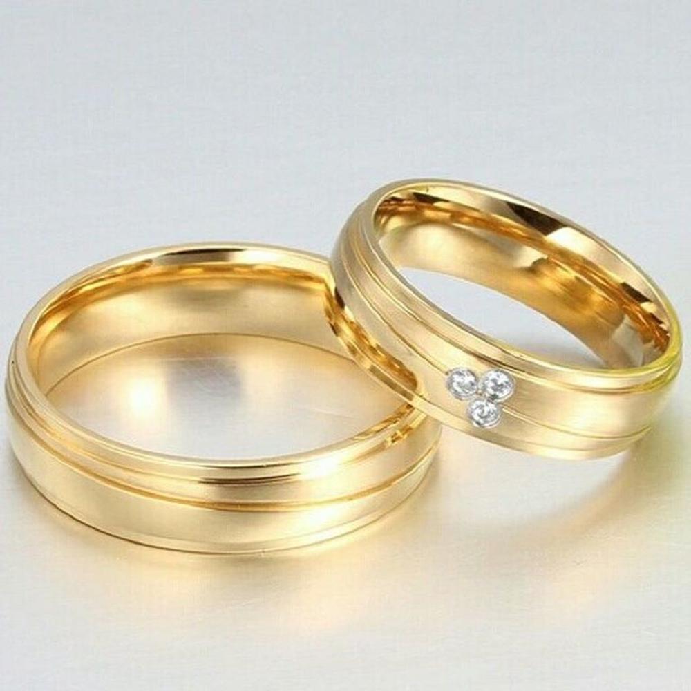 Aro Alianzas de Matrimonio  Deluxe Mujer Bañado Oro18K Novia Genieka