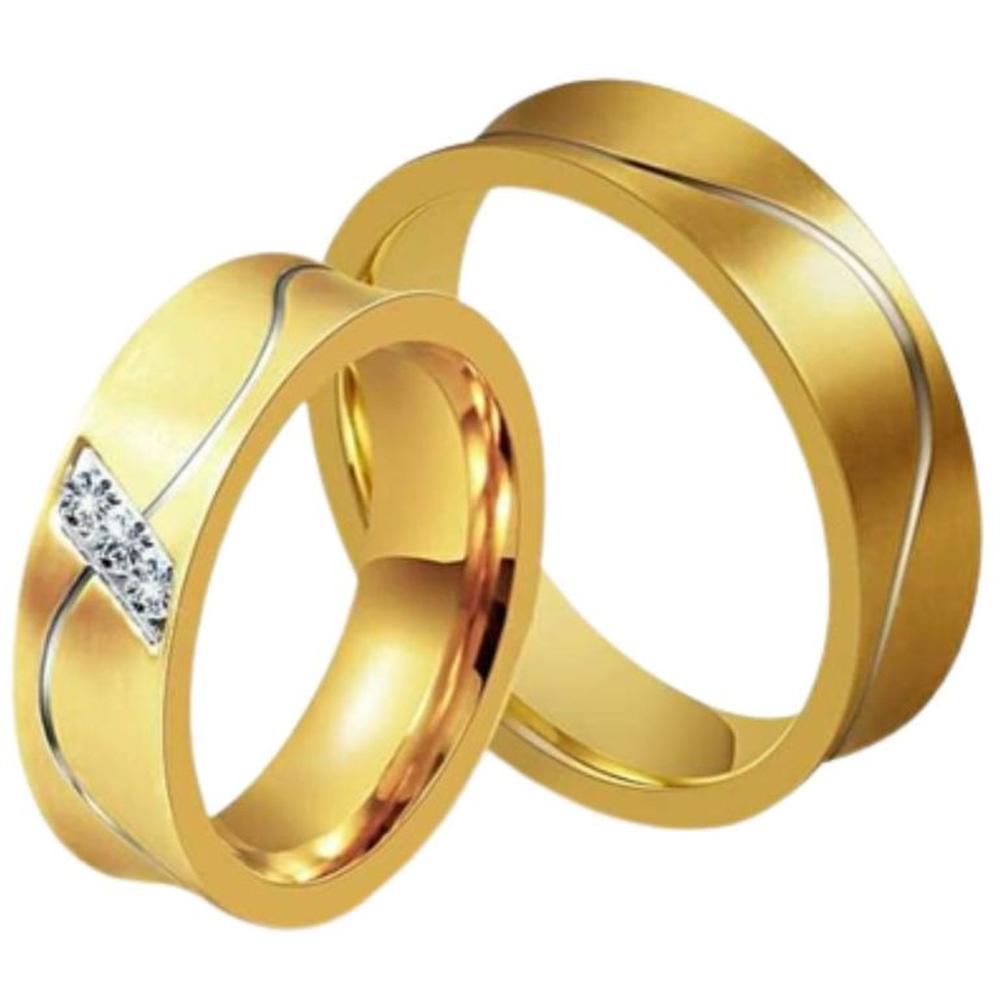 Anillo Alianza Matrimonio Passionate Mujer Bañado Oro18K Novia Genieka