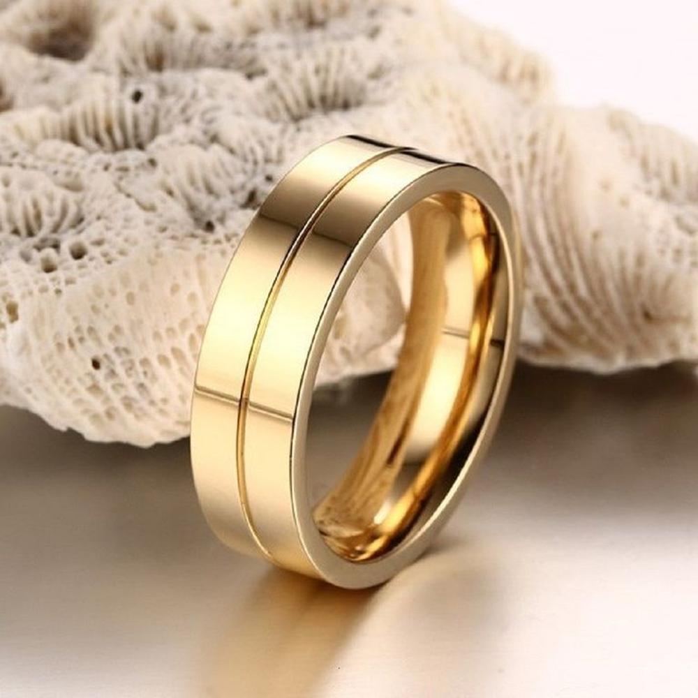 Aro de Matrimonio Diamods Dream Hombre Bañado Oro 18K Novio Genieka