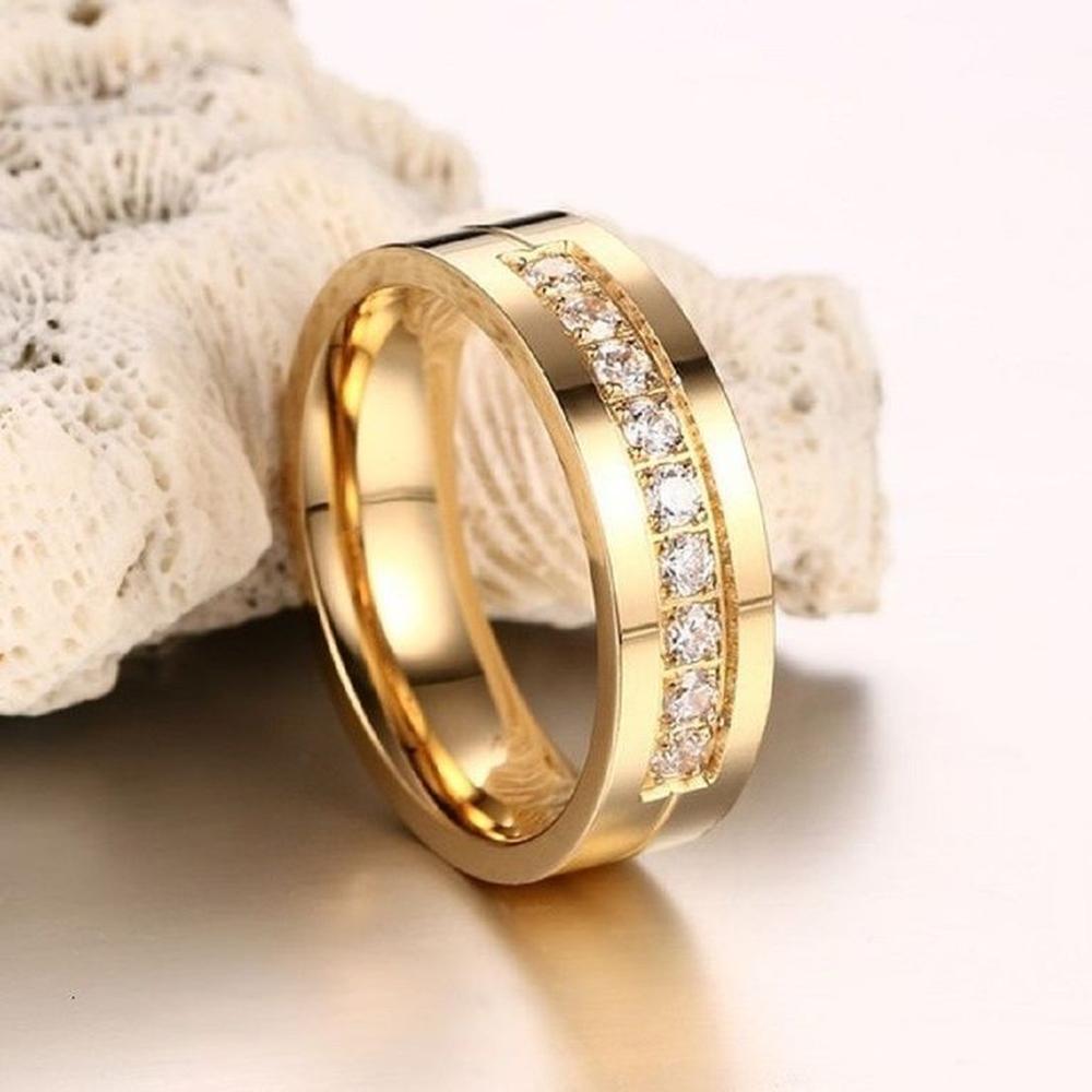 Aro de Matrimonio Diamonds Dream Mujer Bañado Oro 18K Novia Genieka