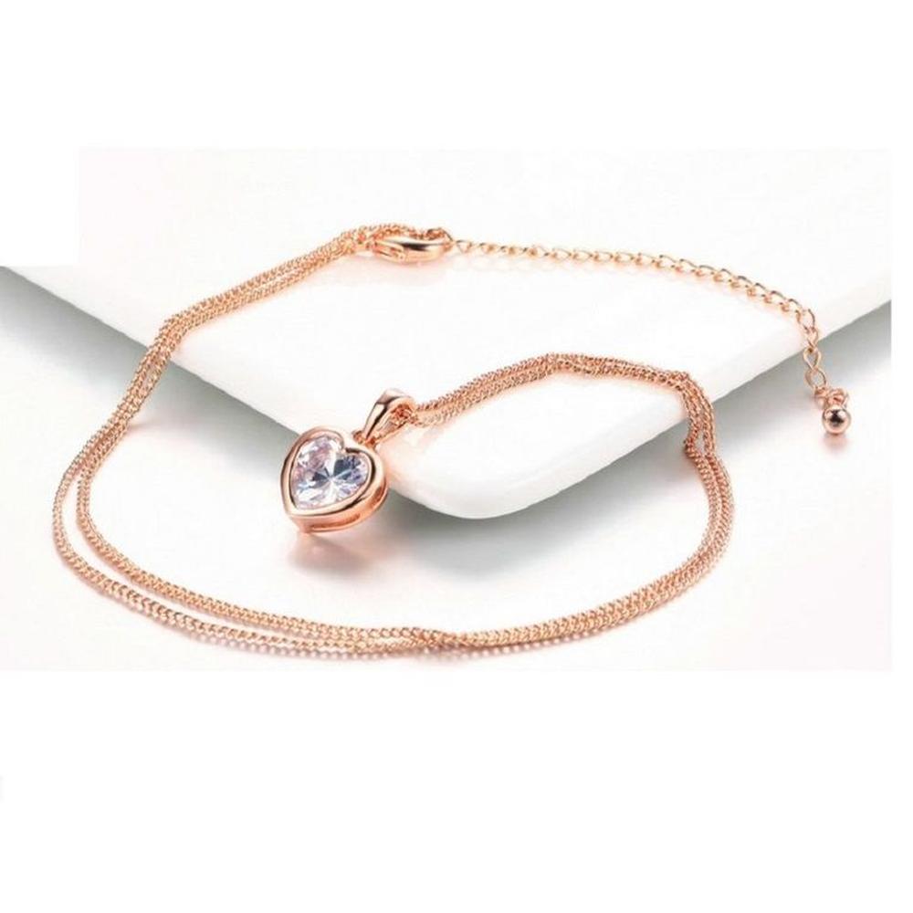 Collar Crystal Heart Enamorada Novia Regalo San Valentín - Genieka