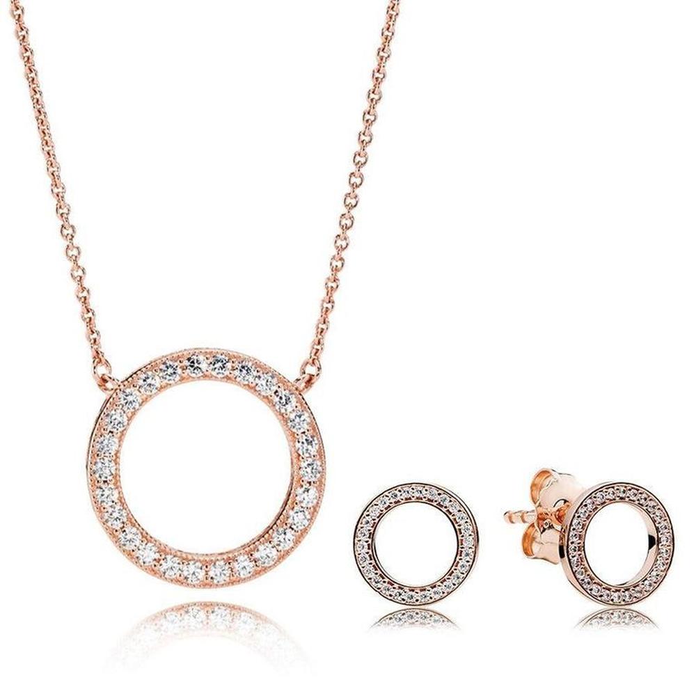 Pack de Joyas Circular Collar y Aretes Regalo Dia de la Madre Genieka.