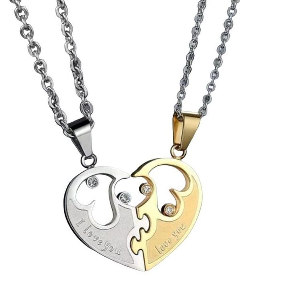 Set de Collares Corazones Novios Enamorados Novios Genieka