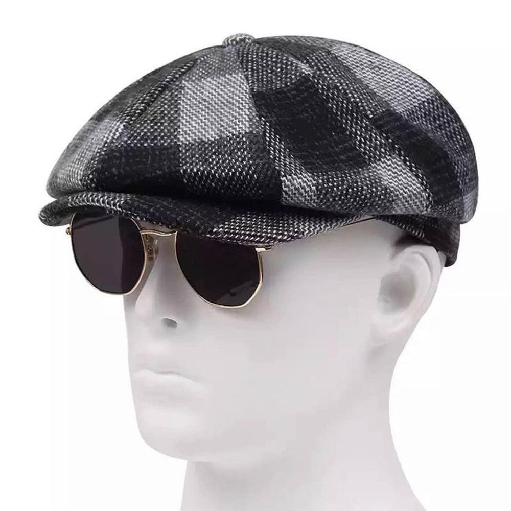 Boina Gorra Hombre Michael Cuadros Gris - Talla L