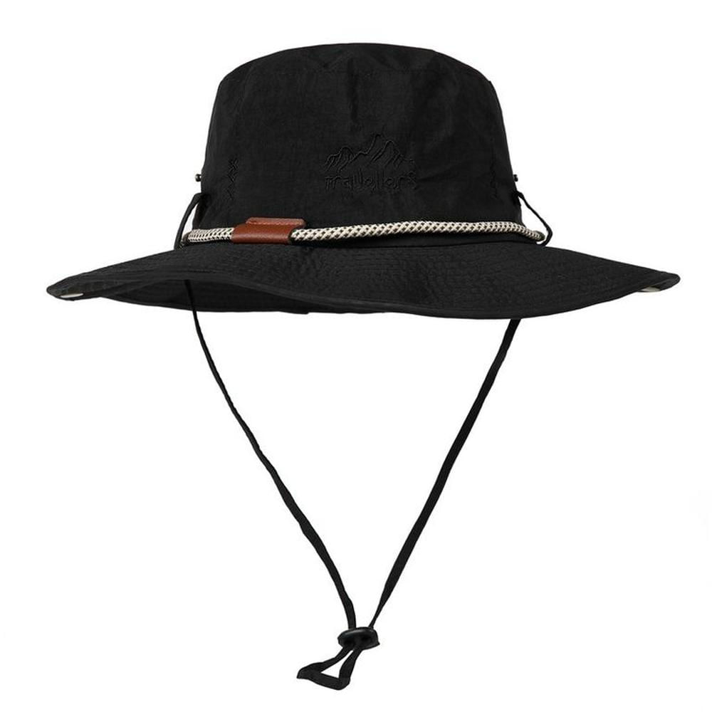 Travellers Cordón Sombrero Safari de pesca - Negro
