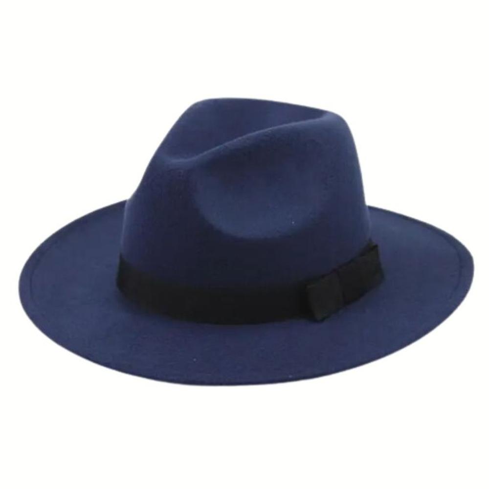 Sombrero copa alta Unisex de Pana con Cinta Vaquero - Azul - 59cm