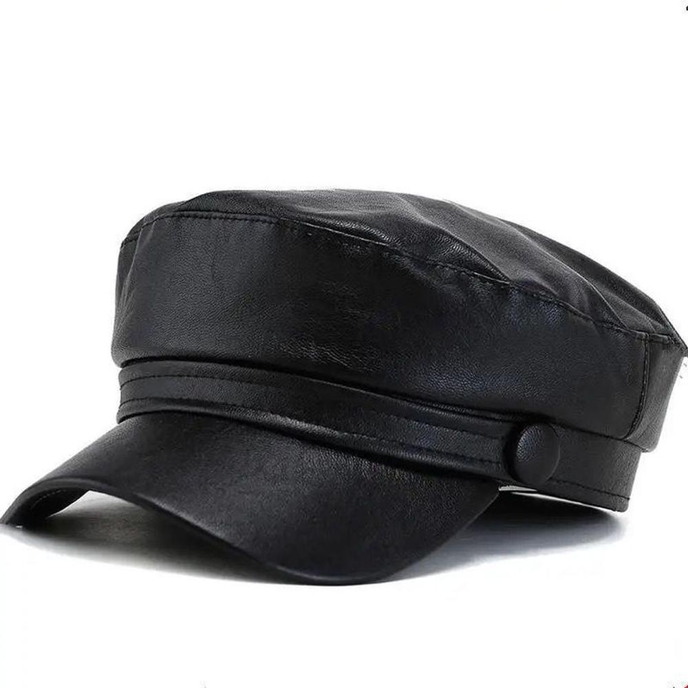 Gorra Boina Militar Inglesa Mujer Cuerina - Negro