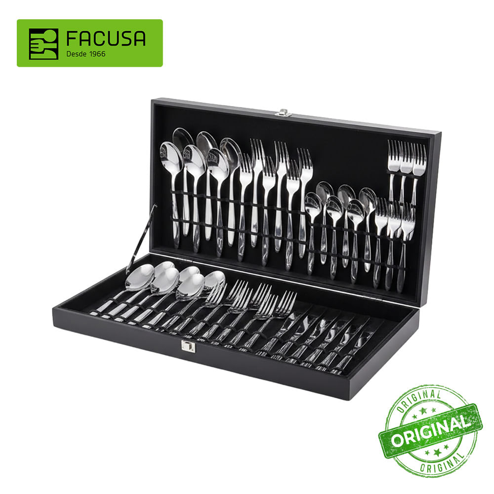 Set de Cubiertos 42 Pzas Facusa Acero Inoxidable MOD 500