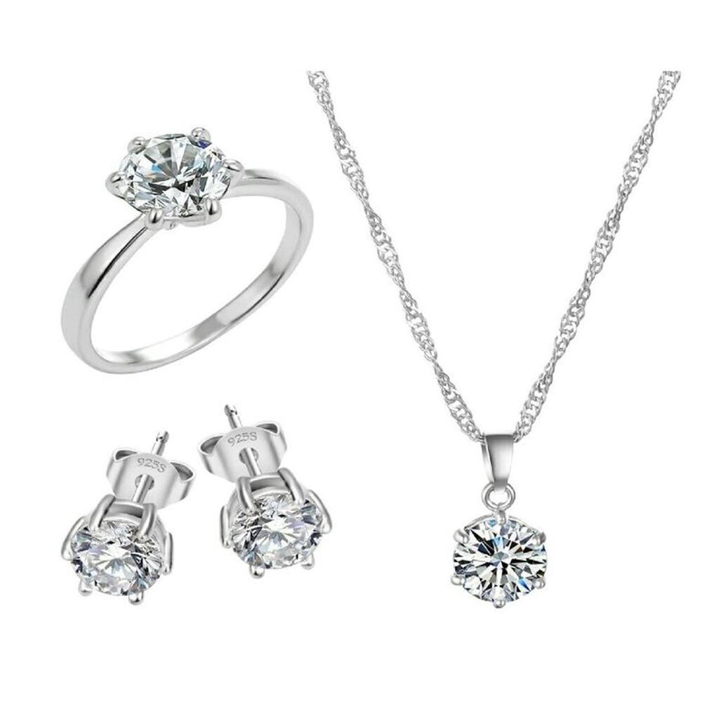 Pack de Joyas Shiny Crystal Collar Aretes y Anillo- Genieka.