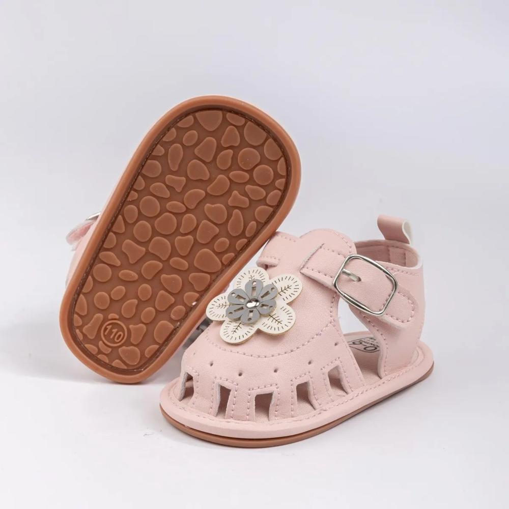 Sandalias para bebé - Sandalias - Flor de Algodón - Rosado