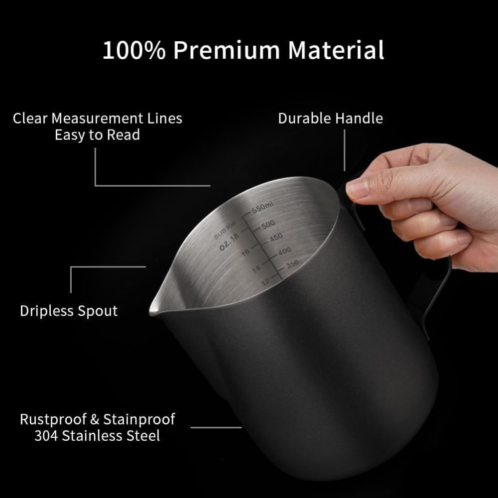 Jarra barista color negro 550 ml