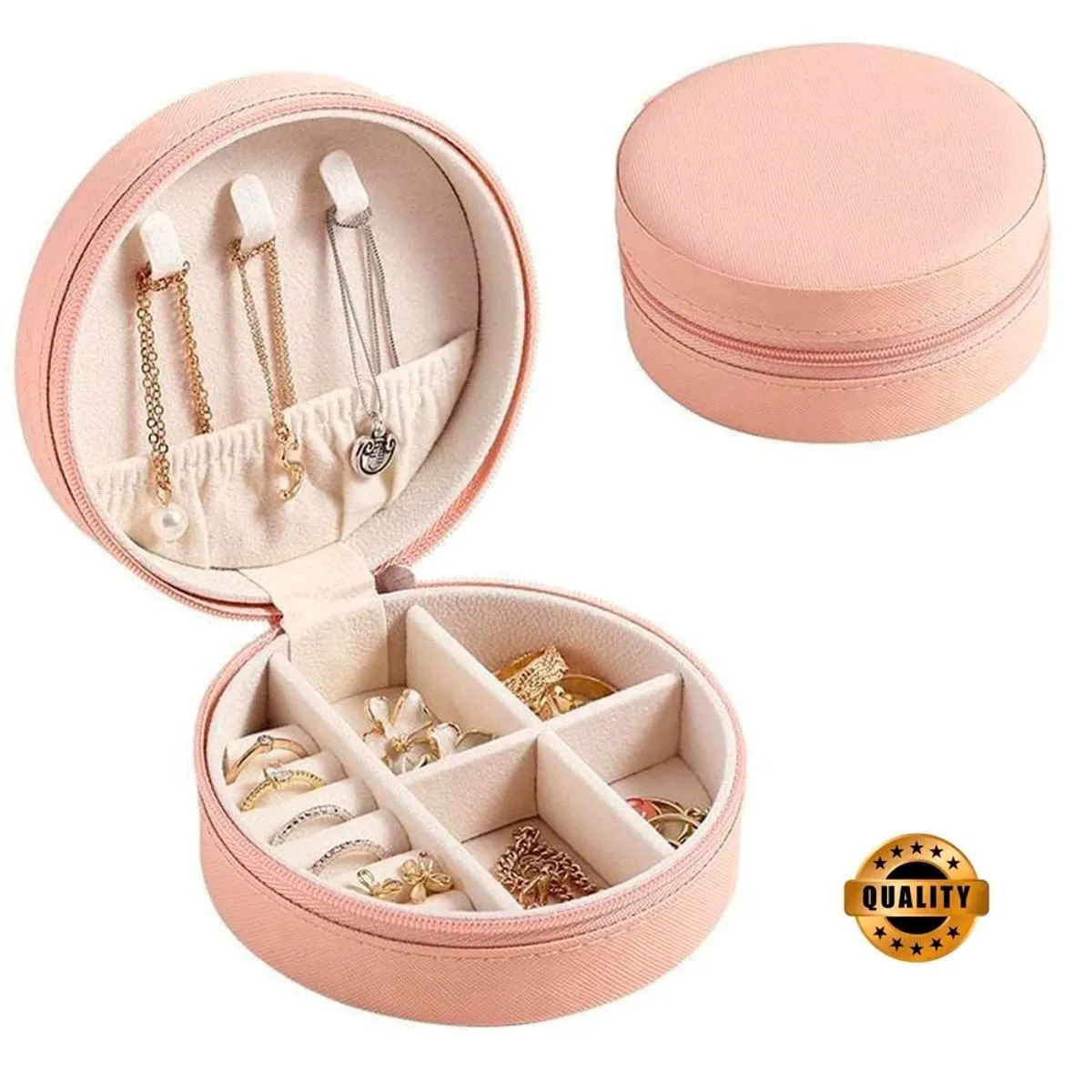 Maletín organizador joyero viaje Rosado MDA290042 Redondo