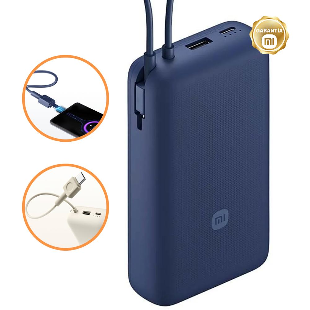 Power Bank Xiaomi 20000 mAh 33W azul con cable GL