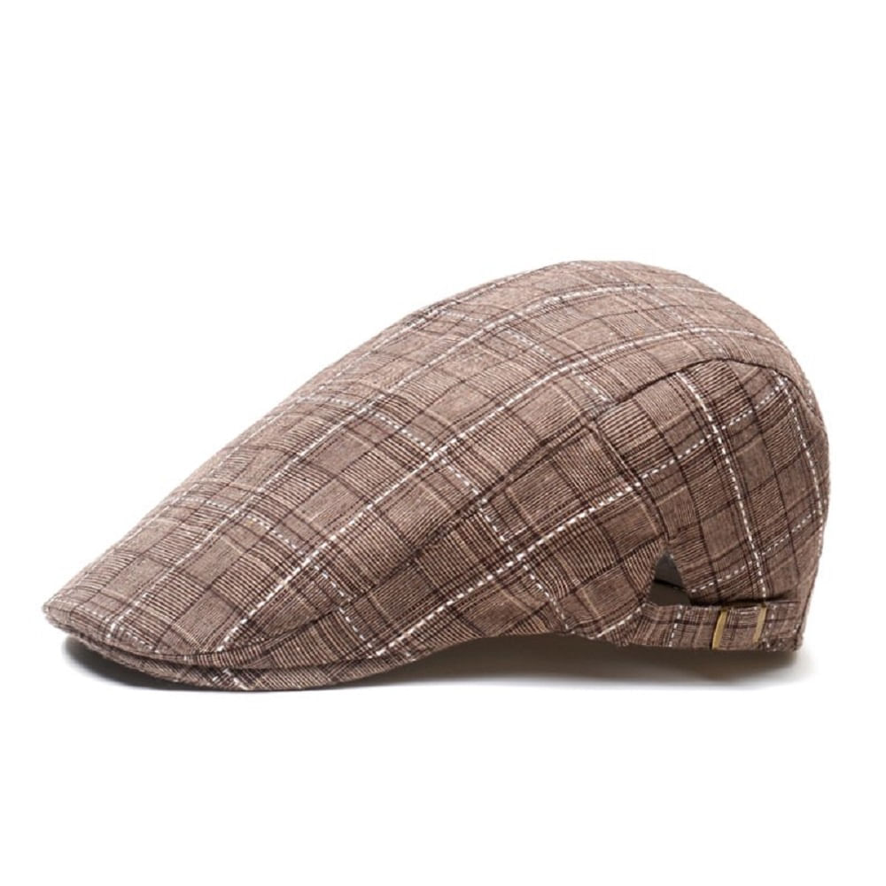 Boina Gorro Kast.pe Cuadros Correa Regulable Marron Beige