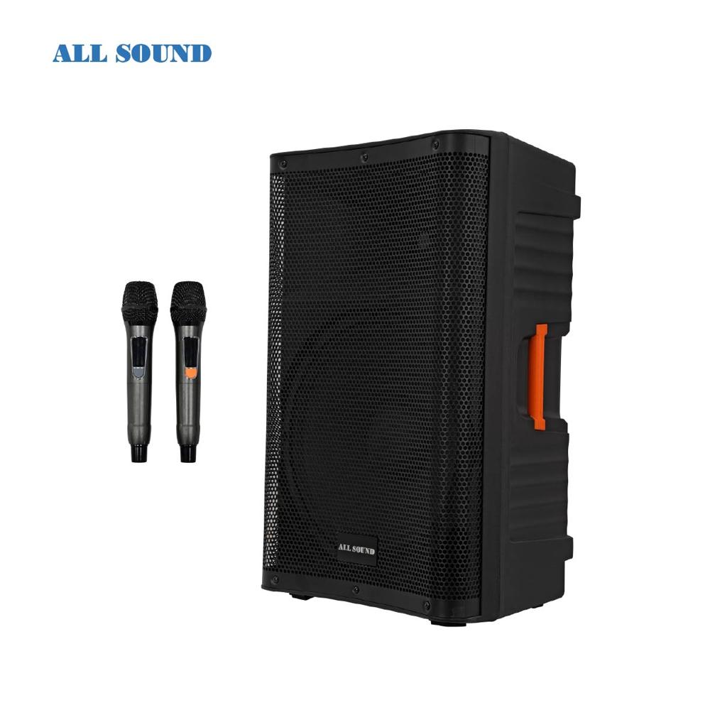 PARLANTE ALL SOUND PB-MT51N 15' CON BATERIA RECARGABLE Y 2 MICROFONOS UHF