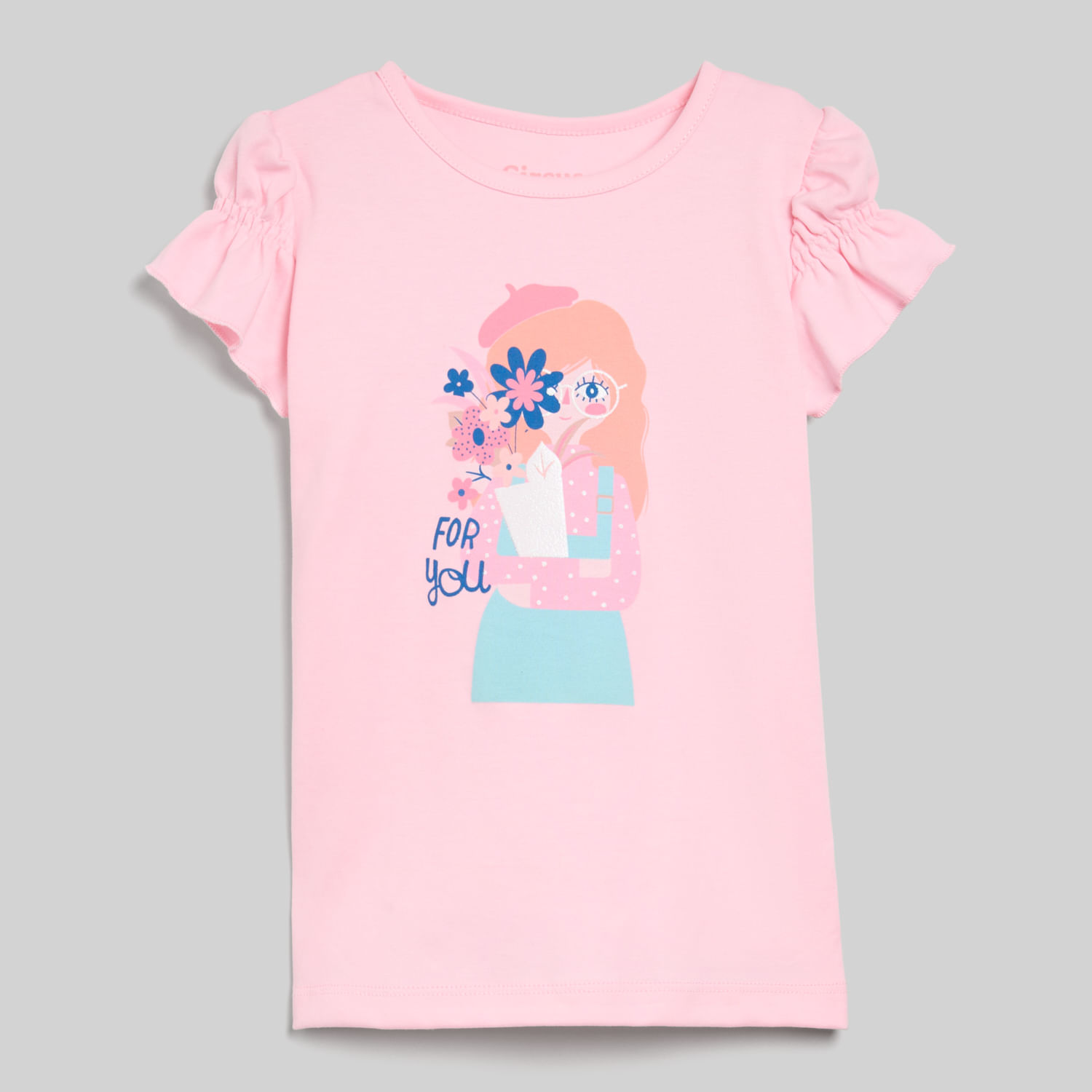 Polo Para Niña Manga Elasti Circus