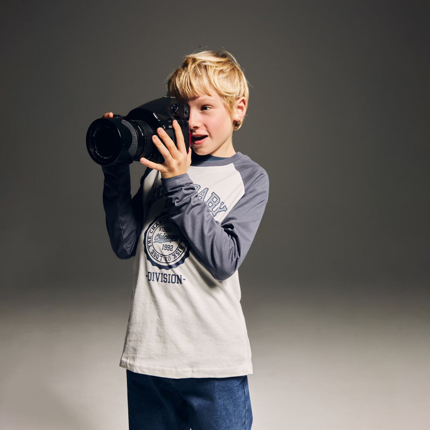 Polo Niño Sfera Manga Ranglan Azul Marino