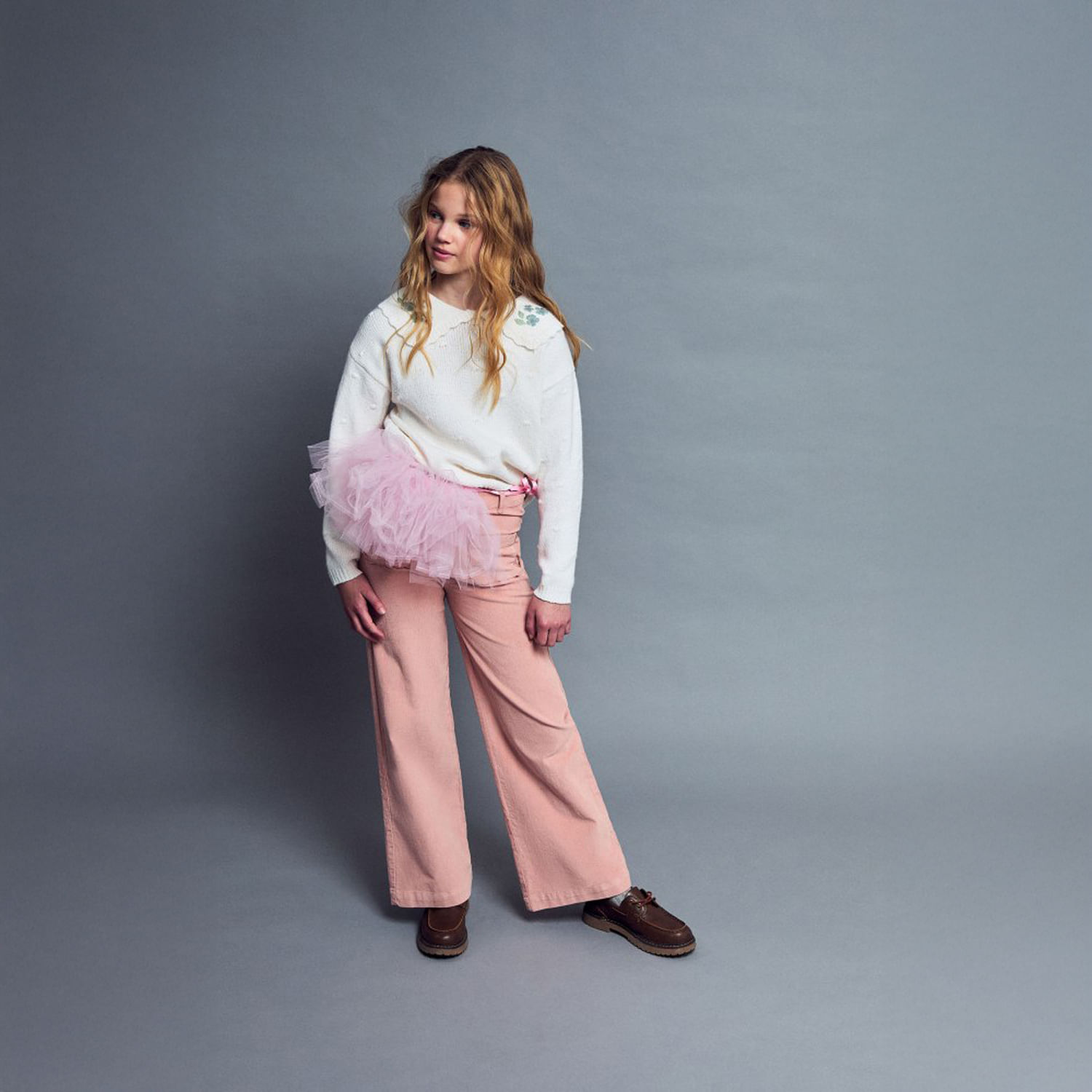 Pantalón Niña Sfera Micropana Ancho Rosa