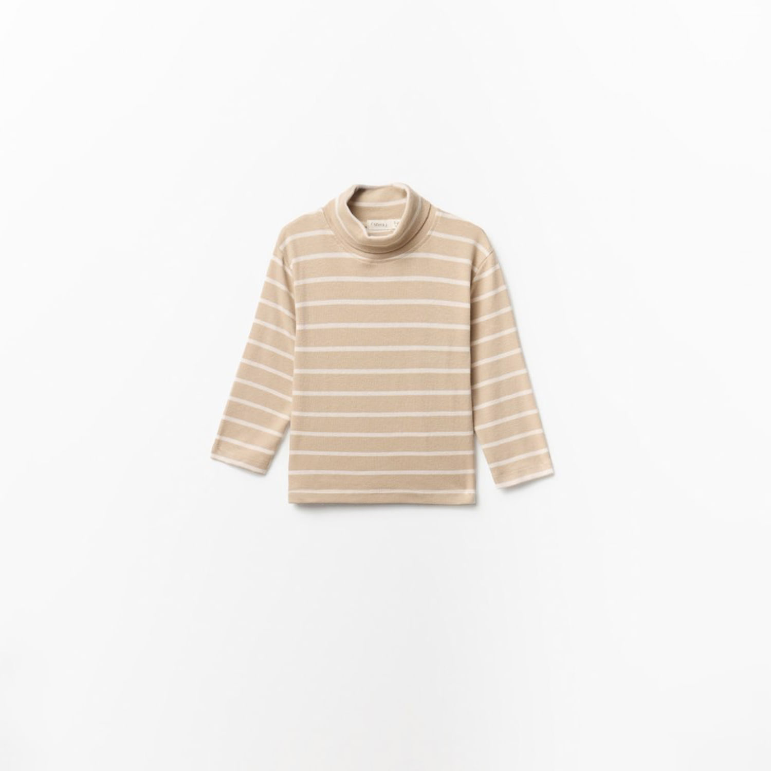 Polo Bebé Niño Sfera Cuello Cisne Rayas Beige