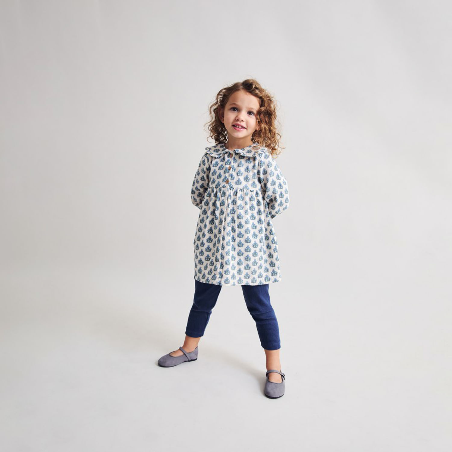 Vestido Bebé Niña Sfera Bambula Aop Floral Crudo