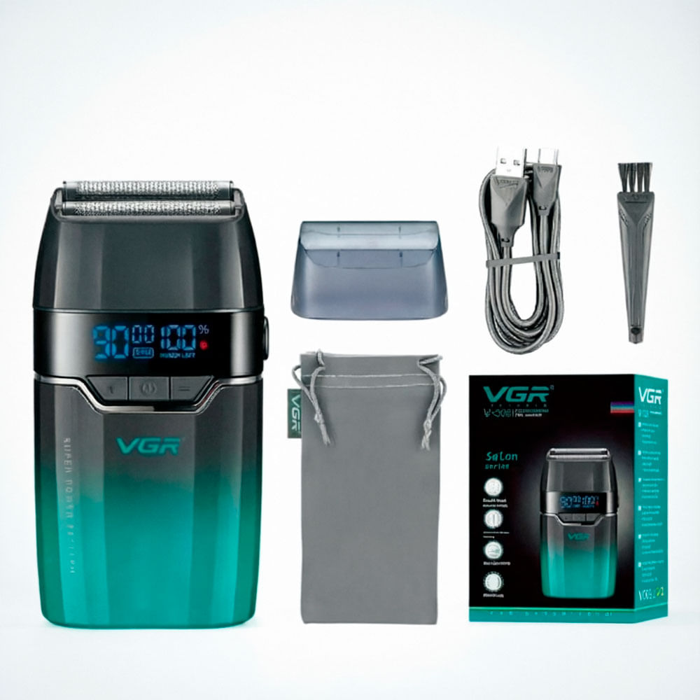 Vgr V-308 Afeitadora Shaver Profecional 9000rpm Pantalla Led