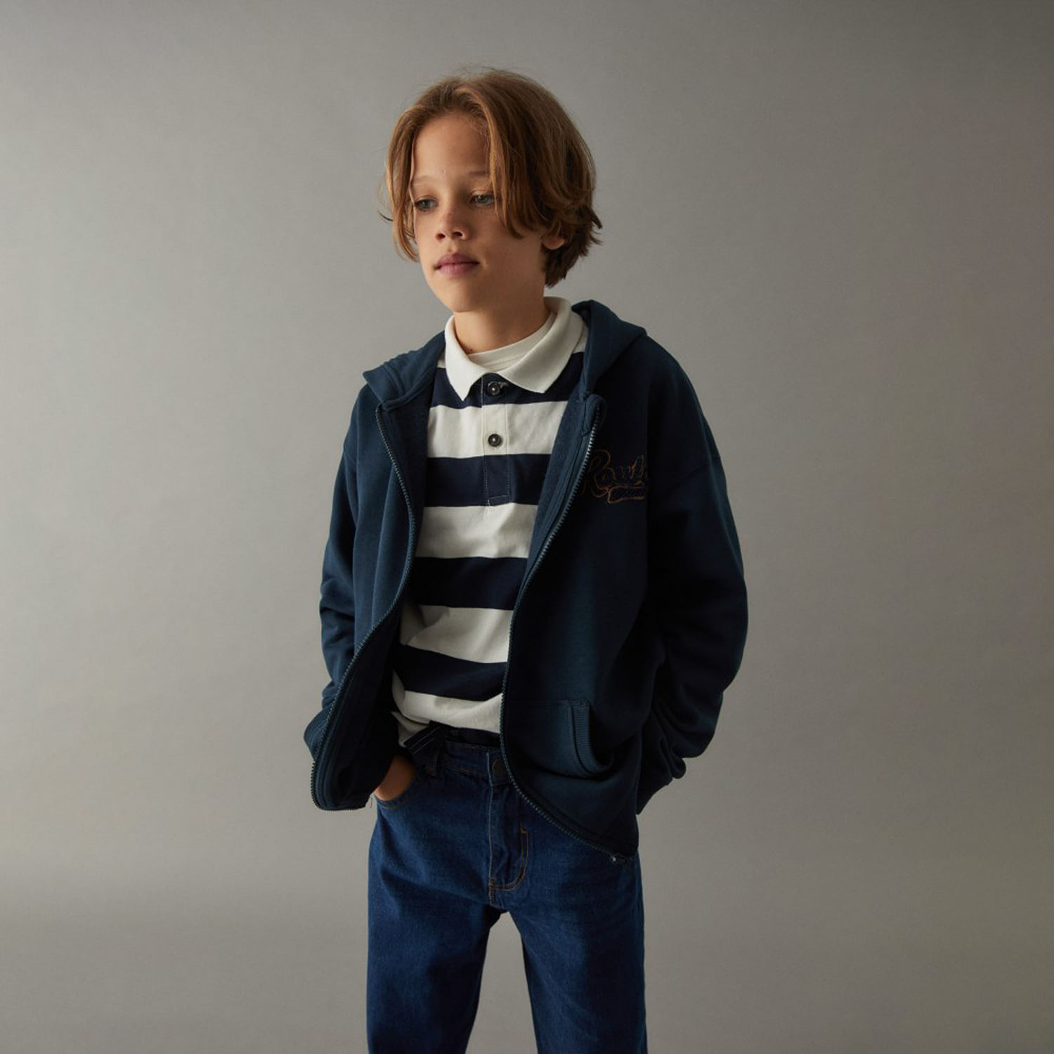 Polo Niño Sfera Rugby Azul Marino