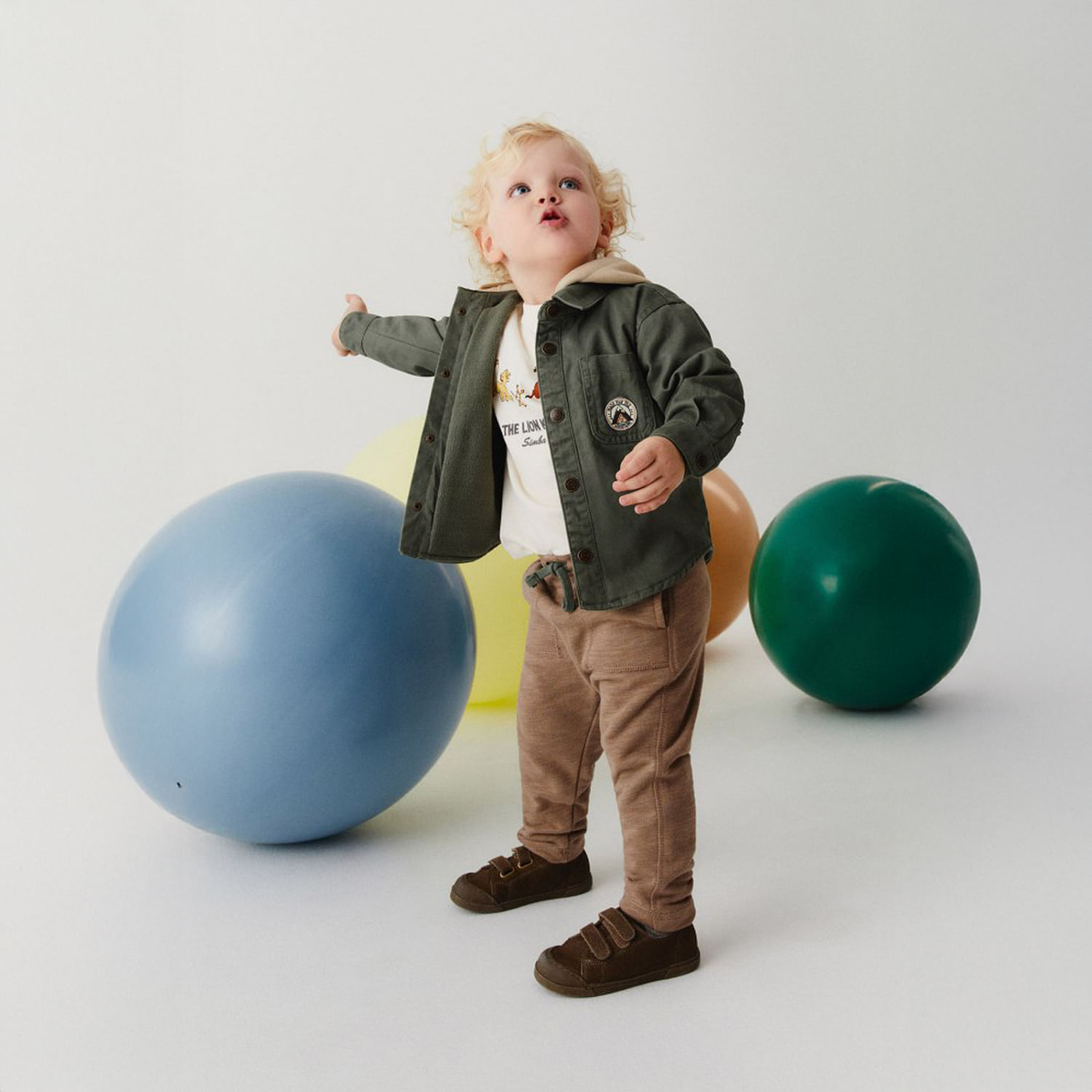 Pantalón Bebé Niño Sfera Jogger Slub Terry Bolsillos Beige