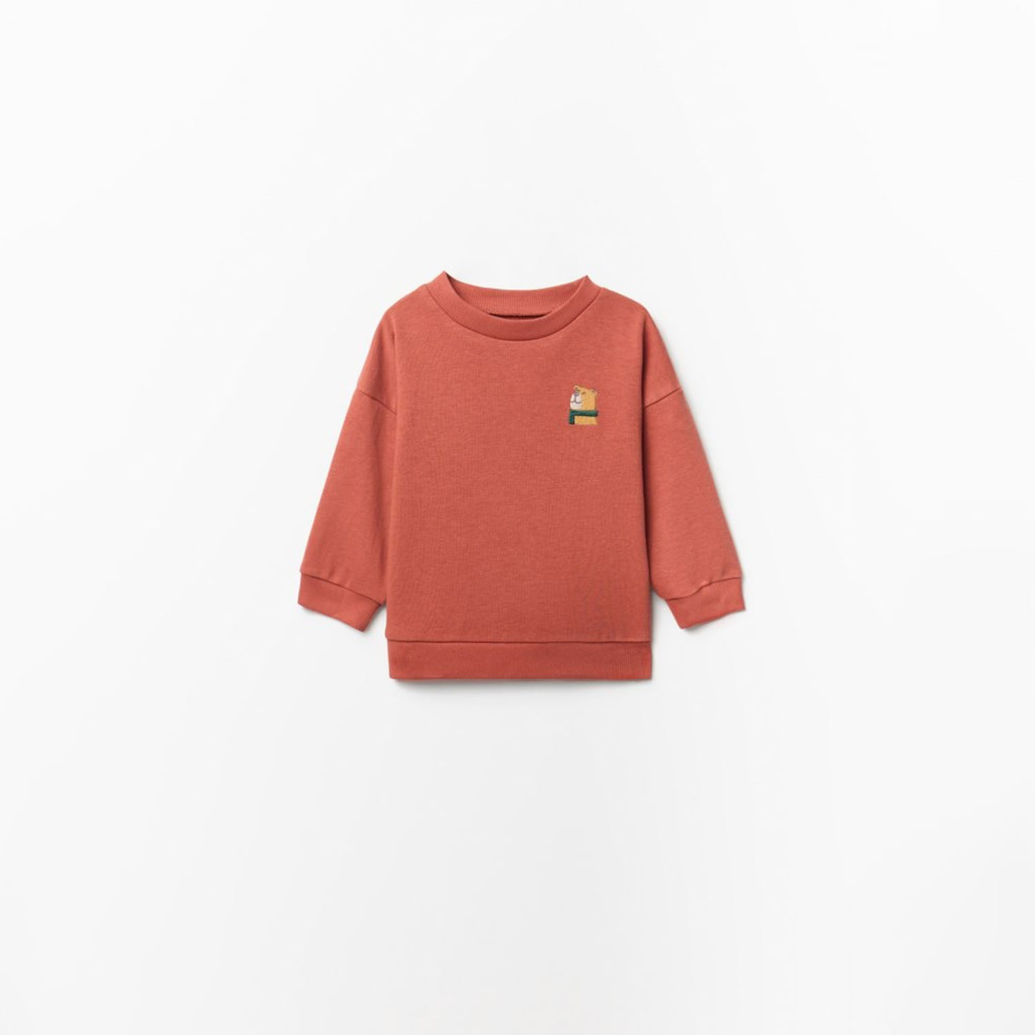 Polera Bebé Niño Sfera Lisa Con Bordado Azafran Rojo