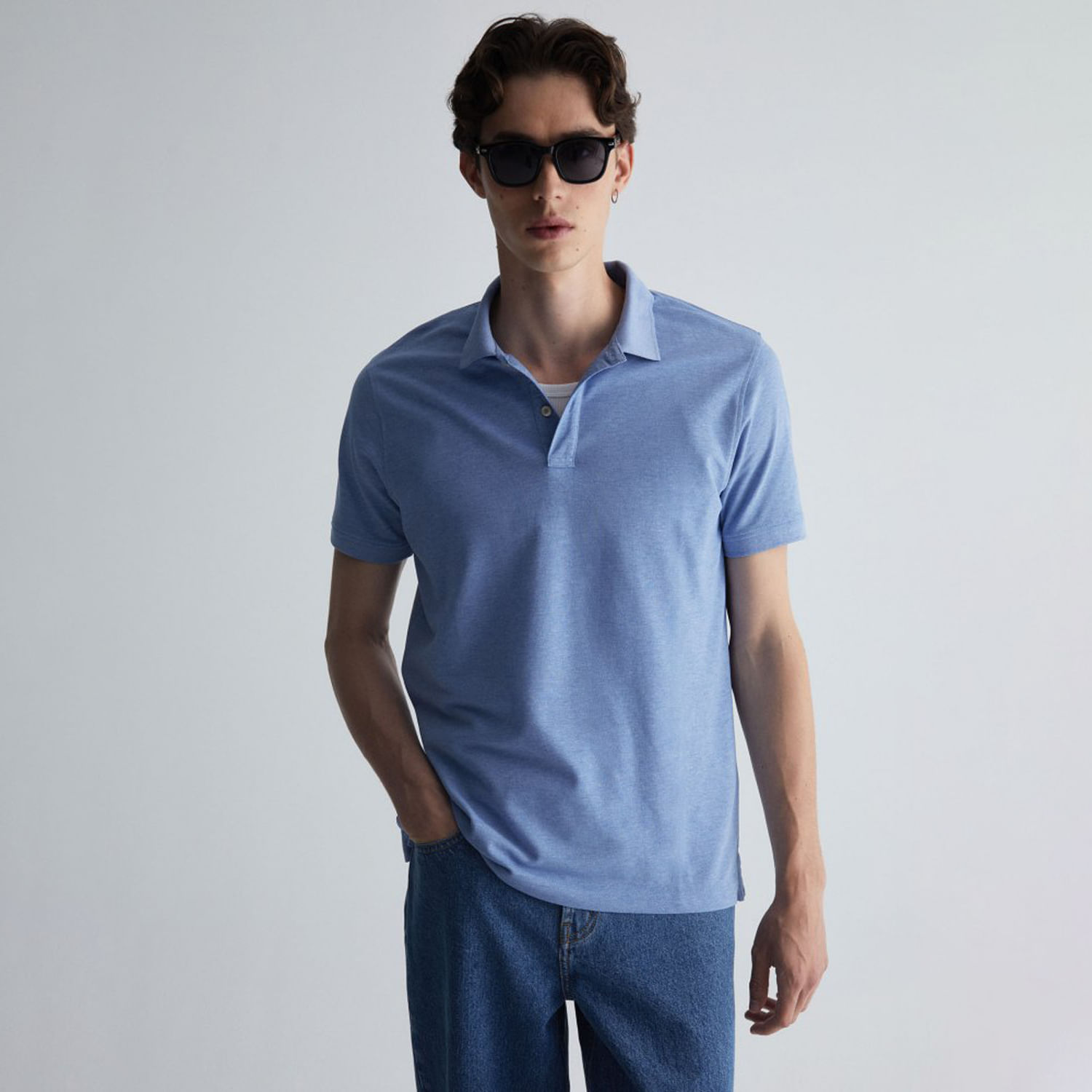 Polo Hombre Sfera Pique Celeste