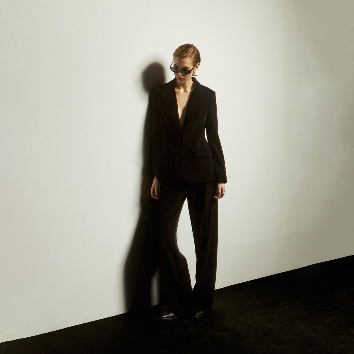 Blazer Mujer Sfera Terciopelo Negro