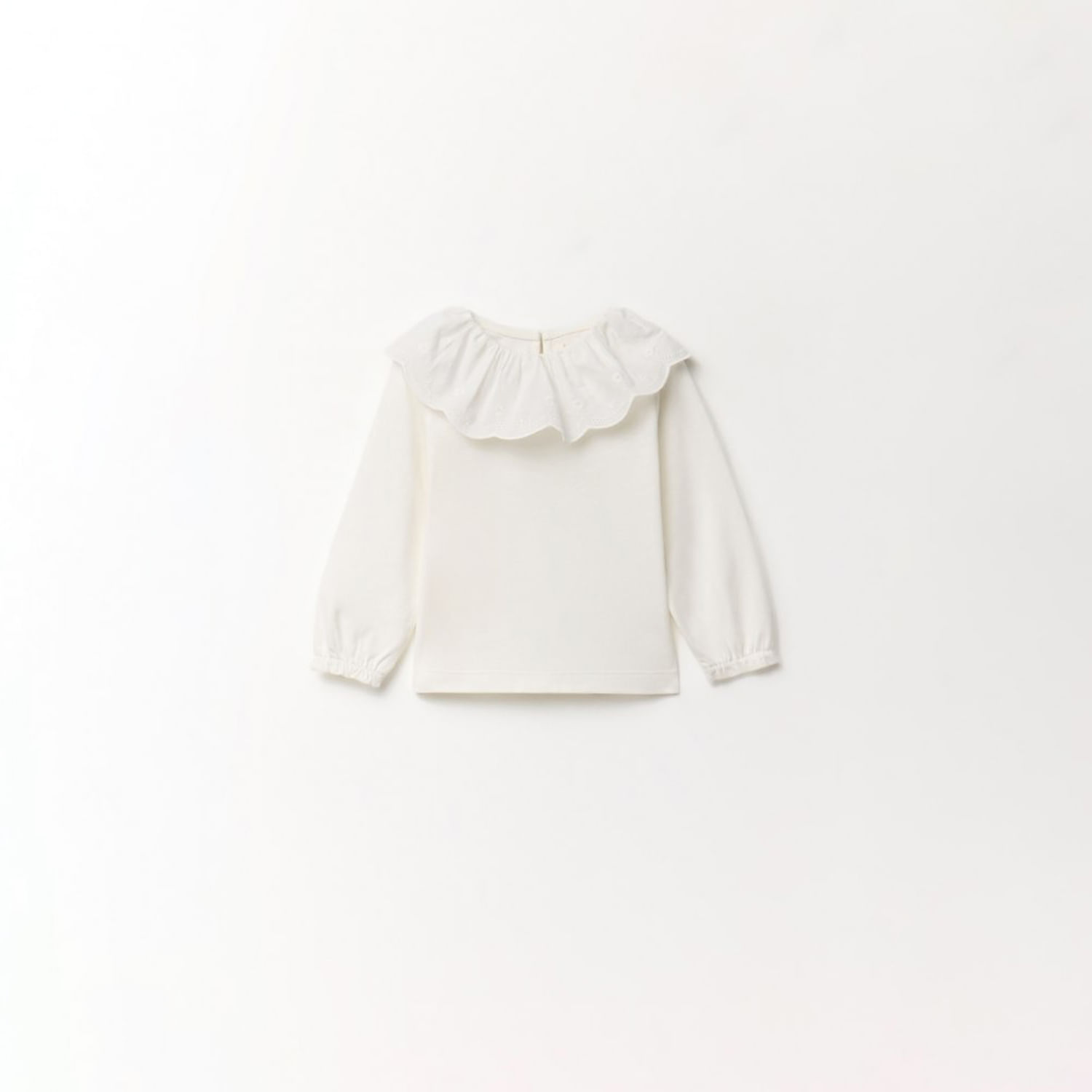 Polo Bebé Niña Sfera Falsa Lisa Cuello Blanco