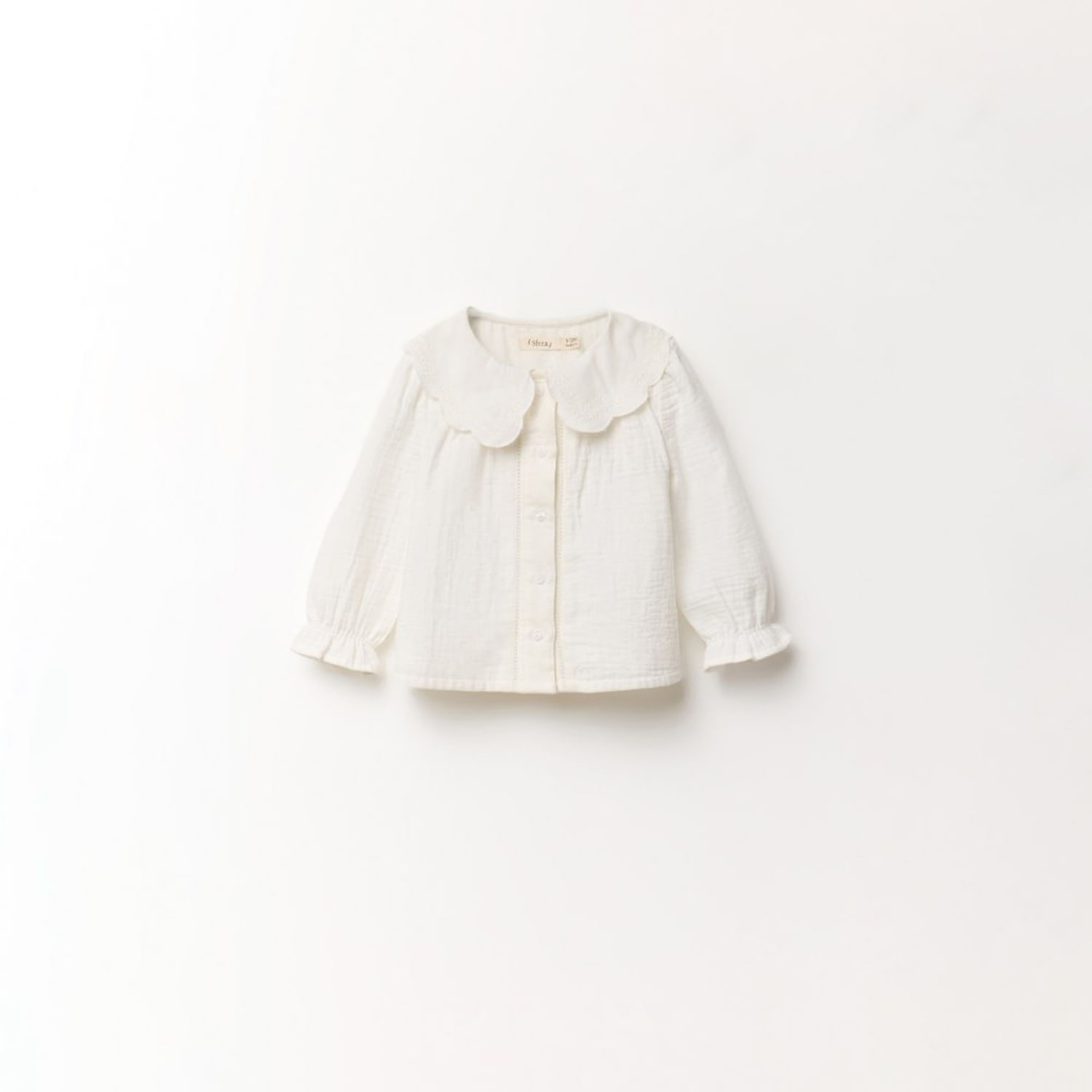 Blusa Bebé Niña Sfera Bambula Cuello Bebe Blanco Hueso