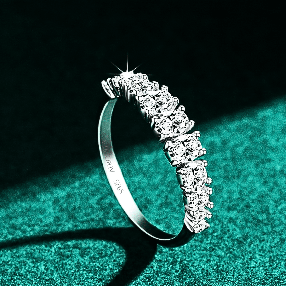 Anillo Churumbela Afrodita 376 Plata Maciza Bañado En Oro Blanco T9