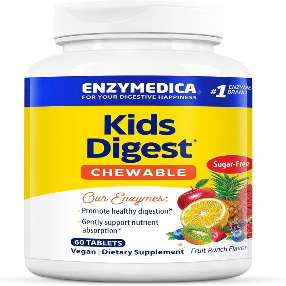 Enzymedica Kids Digest Chewable Enzimas Digestivas para Niños 60 Tabletas