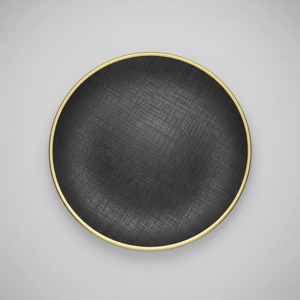 Plato Base de Vidrio Negro con Borde Dorado Decorativo para Mesa