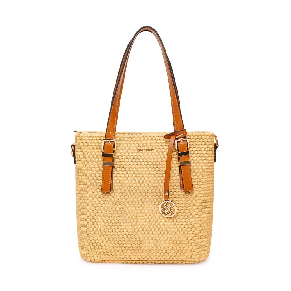 Cartera Briganti Satchel BRI-CM2607 Rafia/Natural