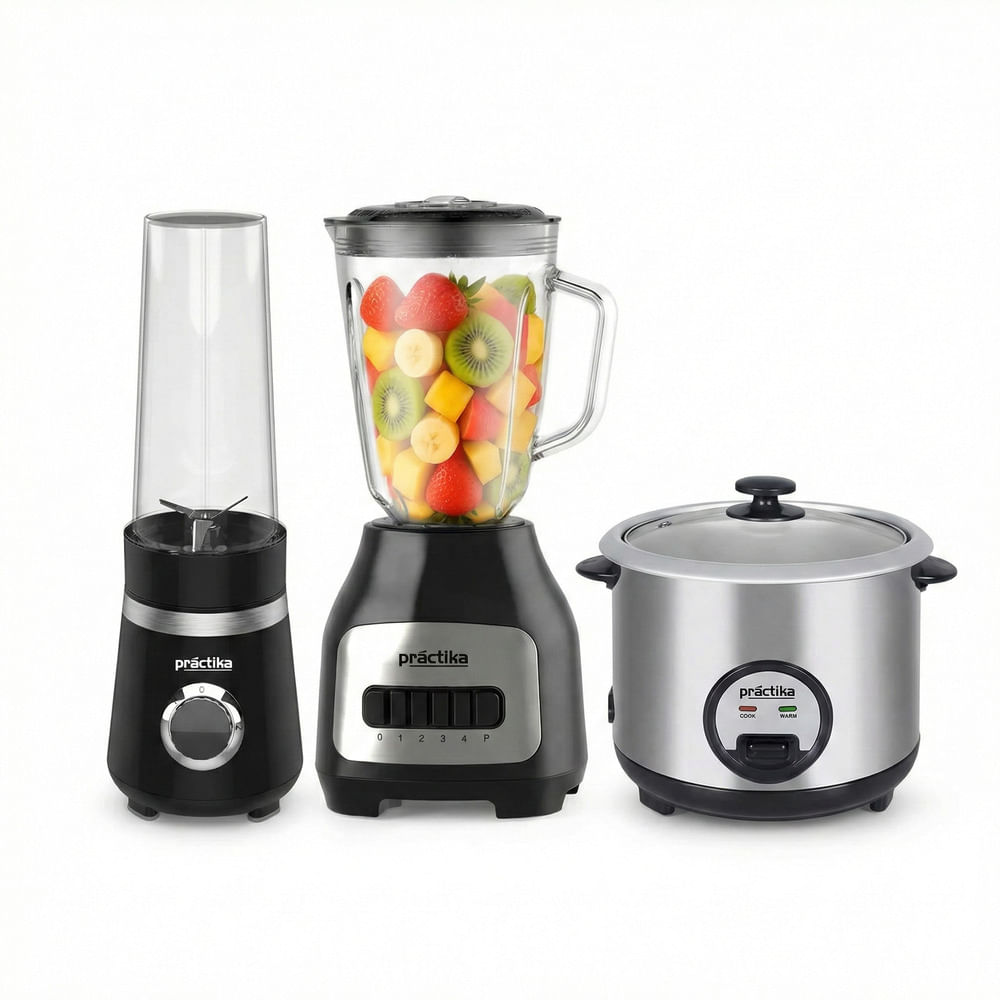 LICUADORA BL600 MÁS MINI LICUADORA SHAKE TO GO MÁS  OLLA ARROCERA POM-1K II