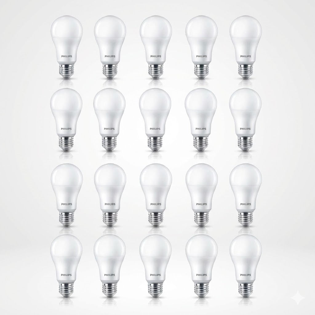 Pack 20 Focos LED 13W Luz Blanca Philips EcoHome E27 6500K