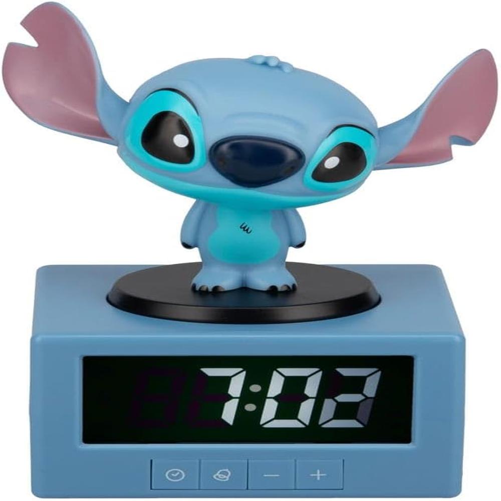 RELOJ DESPERTADOR CON LUZ NOCTURNA Y ALARMA STITCH DISNEY PALADONE