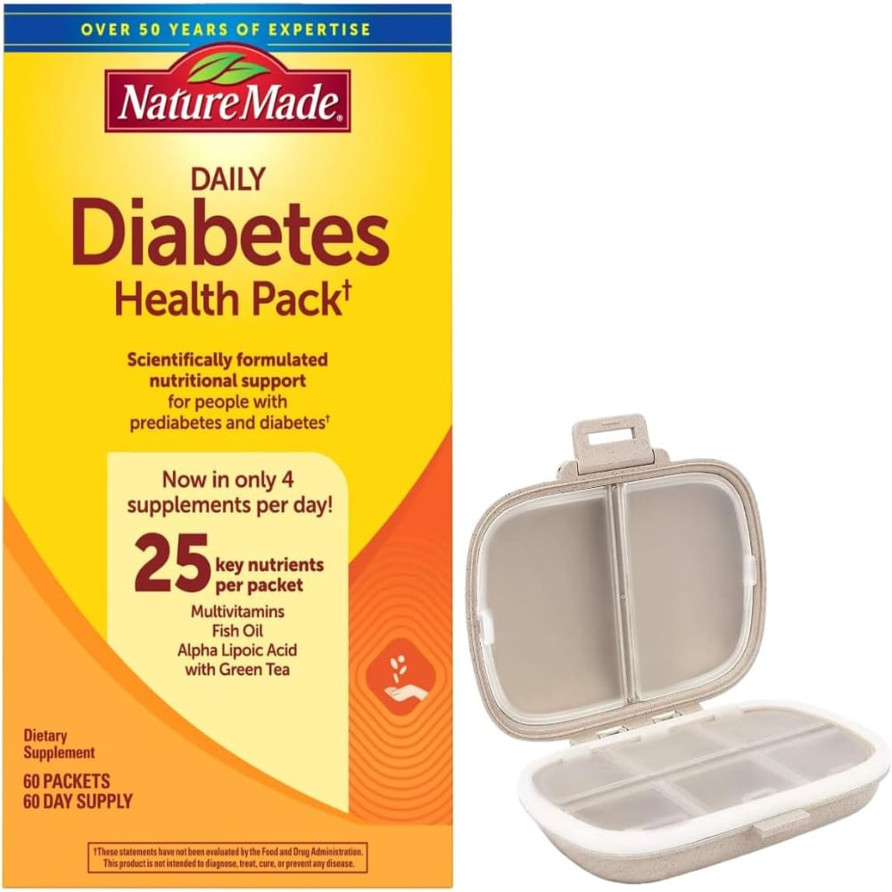 Nature Made Paquete diario de salud para la diabetes suplemento dietético