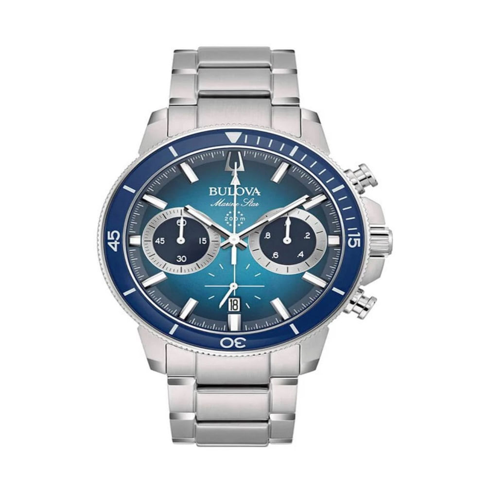 BULOVA MARINE STAR ACERO INOXIDABLE TURQUESA CRONOGRAFO