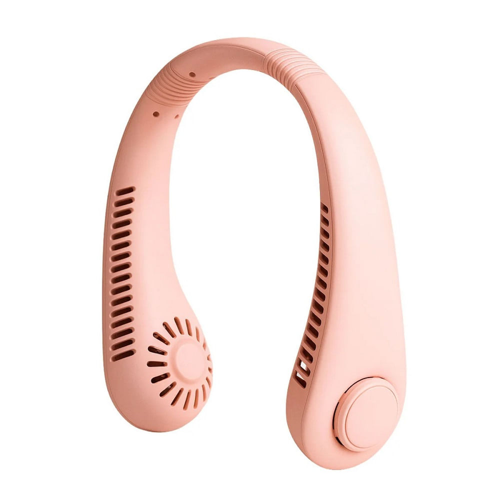 Ventilador Portatil Ventilador de Cuello Colgante sin Aspas Rosa