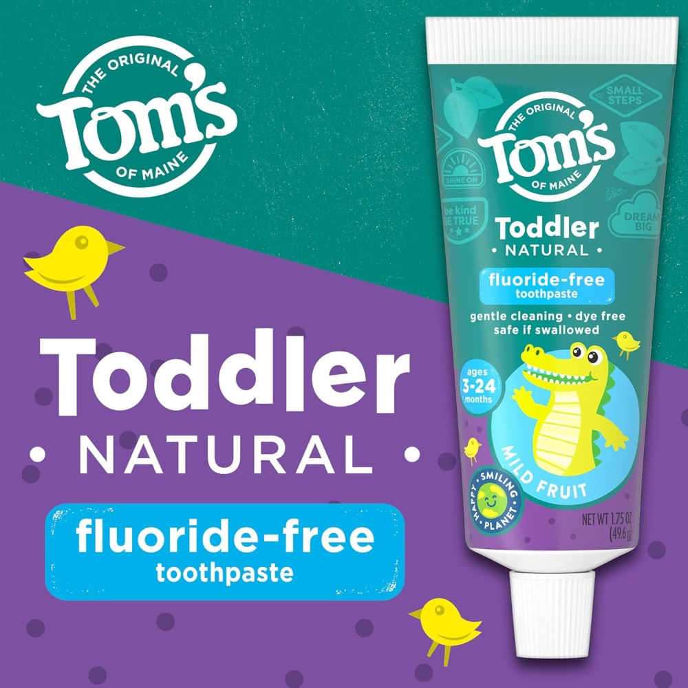 Pasta de dientes en gel sin fluoruro para niños marca Toms of Maine
