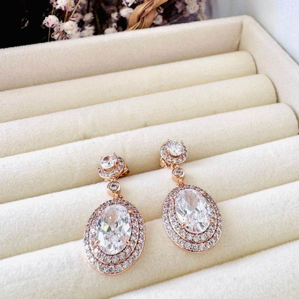 Arete argolla zircon - Joyas de Mora azul