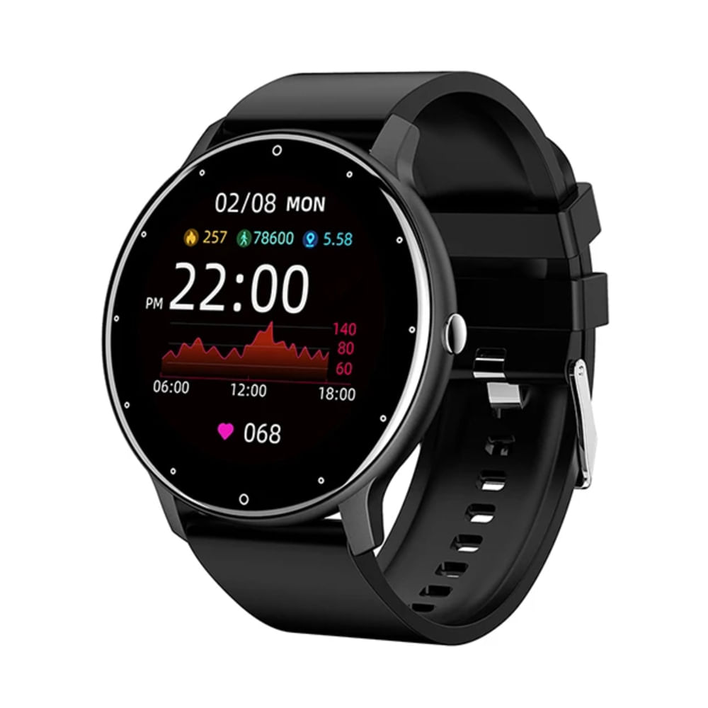 SMARTWATCH ZL02 RELOJ INTELIGENTE REDONDO LLAMADAS BLUETOOTH PANTALLA OLED UNISEX COLOR NEGRO