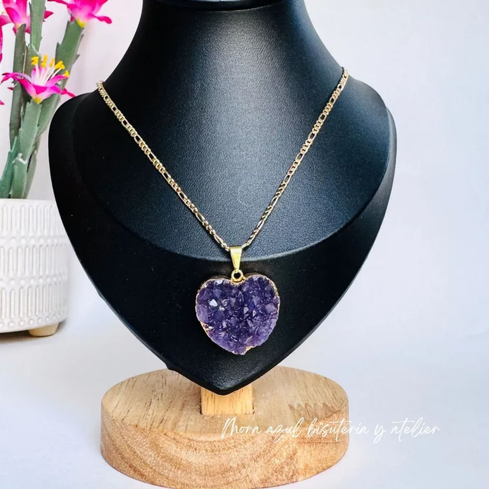 Collar de drusa amatista natural - Joyas de Mora azul