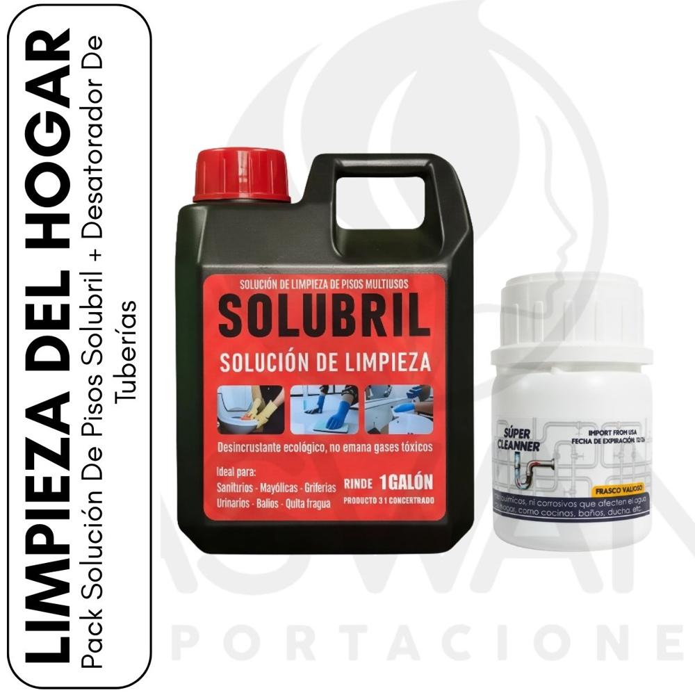 Pack Solución De Pisos Solubril + Desatorador De Tuberías