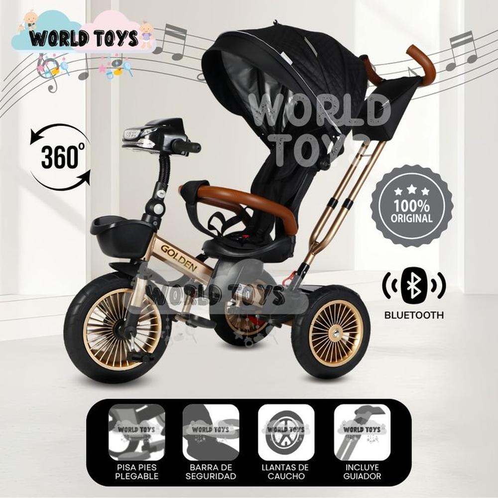 Triciclo Guiador 3 En 1 GOLDEN II NEW COLLECTION USB Black - Oechsle